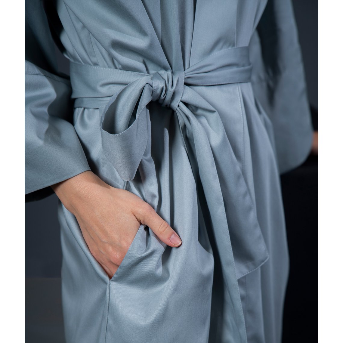 Bademantel Kimono Solid Grey