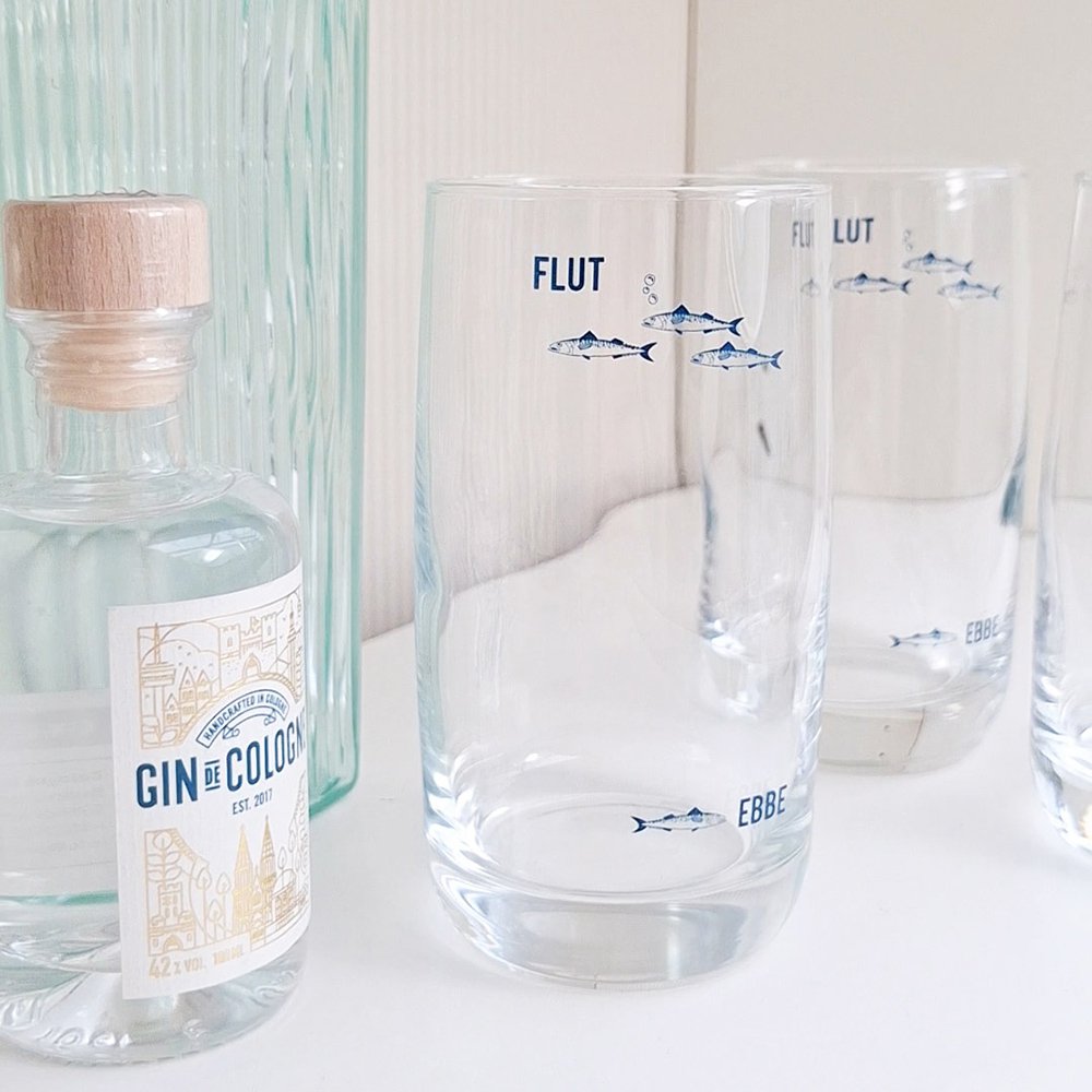 Szklanka do long drinków wykonana z kryształu „Ebb & Flow” – wzór morski, wyprodukowana w UE