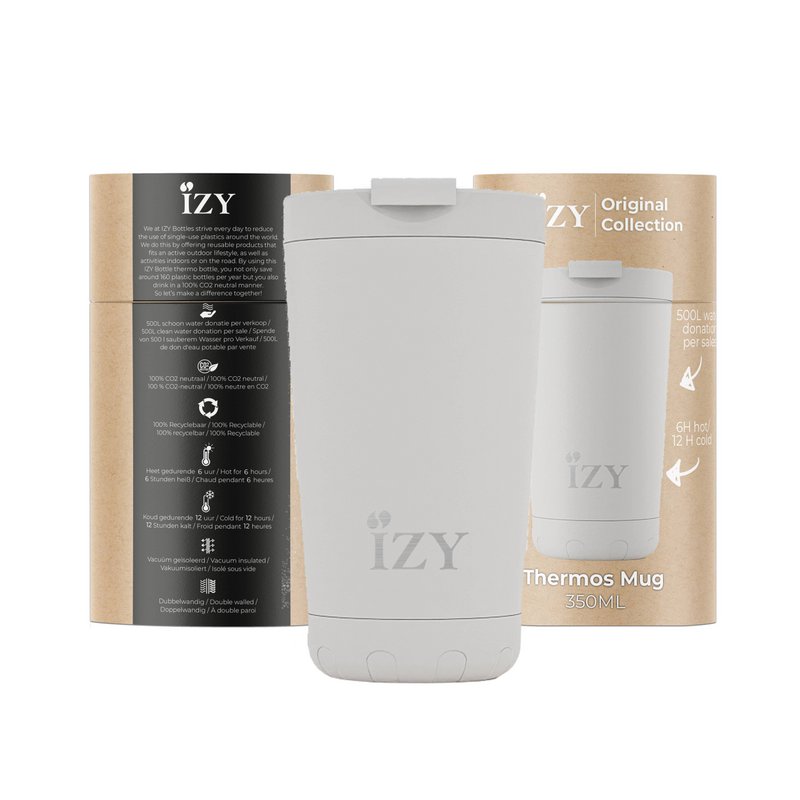 IZY - Originalt isoleret krus - Mat hvid - 350ml