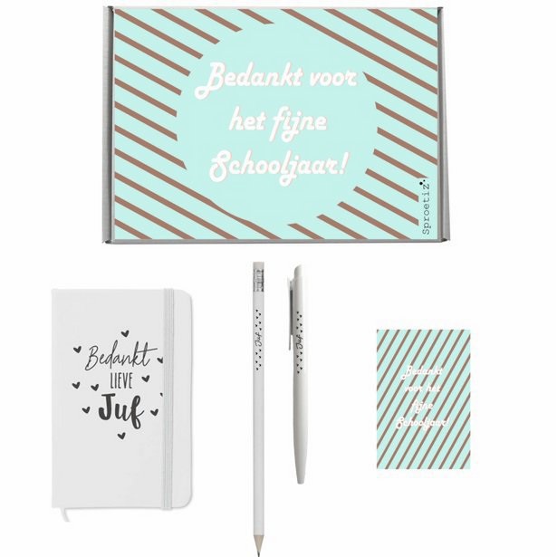 Gift package 'Thank you Happy School Year' Stripes - White
