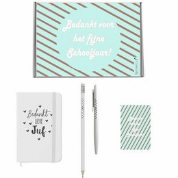 Stripas de paquete de regalos 'gracias feliz año escolar' - White