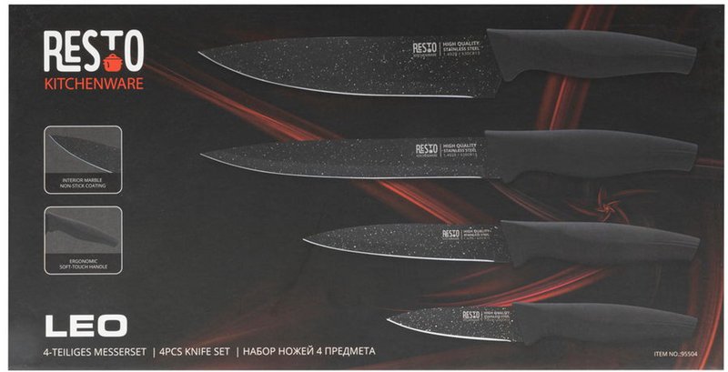 RESTO 95504 Leo Luxury Knife Set - 4 pieces - In gift packaging