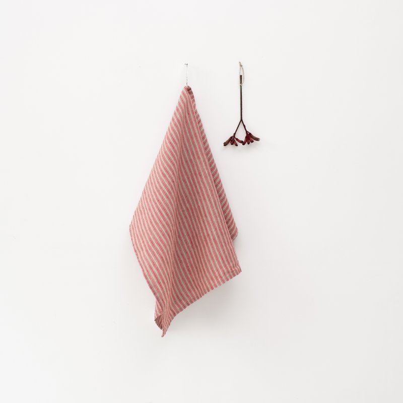 Serviette de cuisine en lin rouge naturel rouge