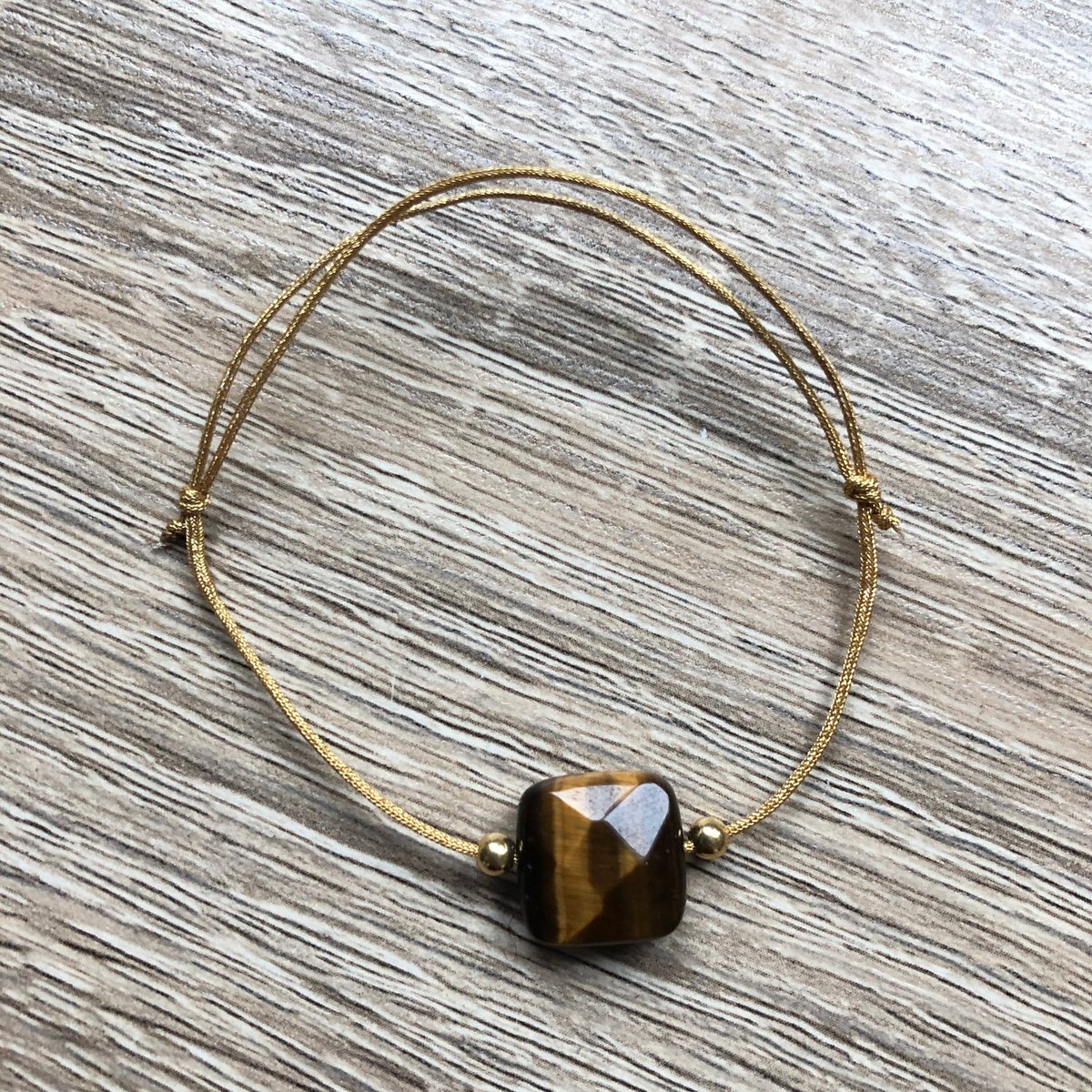 Pulsera de cordón deslizante Mia bañada en oro