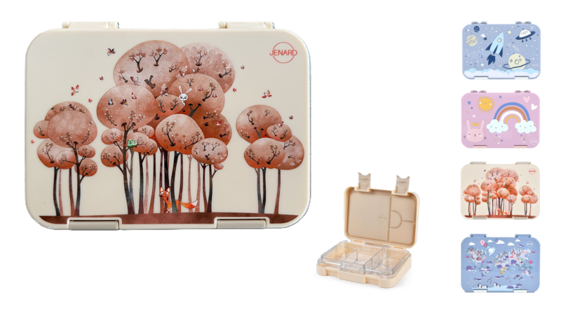 Fiambrera Infantil Animales del Bosque Crema – Caja Bento | JENARD®