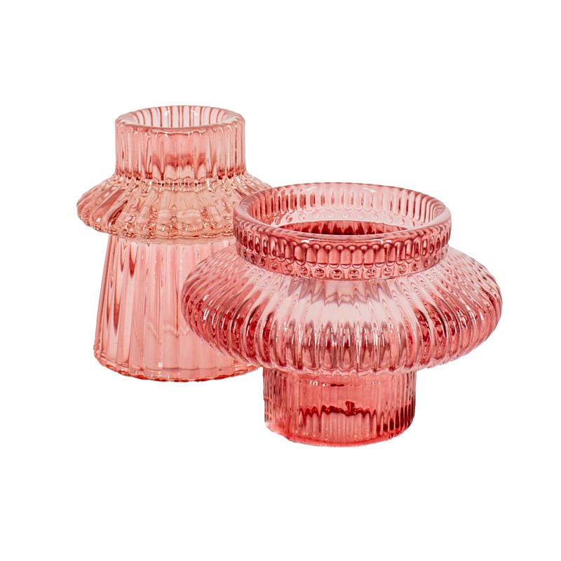 Candle stand/Waxine holder pink