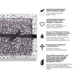 Papel de envoltura blanca negra floral, empaquetado perfectamente para regalos para hombres o como papel para boda para bodas