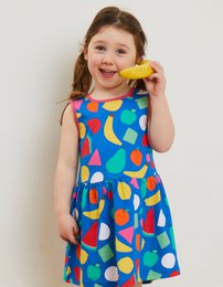 Organic cotton children summer dress with fruit print