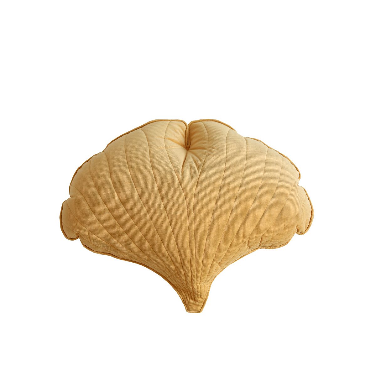 Samt-Ginkgoblatt-Kissen „Honig“.