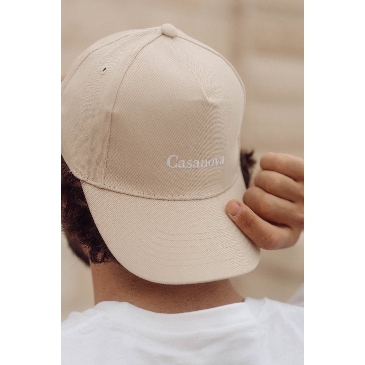 Gorra de algodón beige