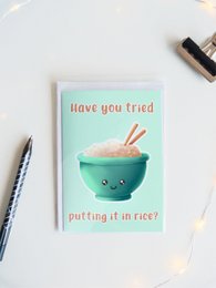 Mettendolo nel riso Get Well Card, biglietto di auguri divertente,