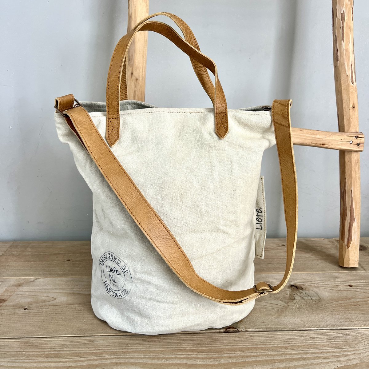 BucketBag LOVE  (vintage light canvas) NEW