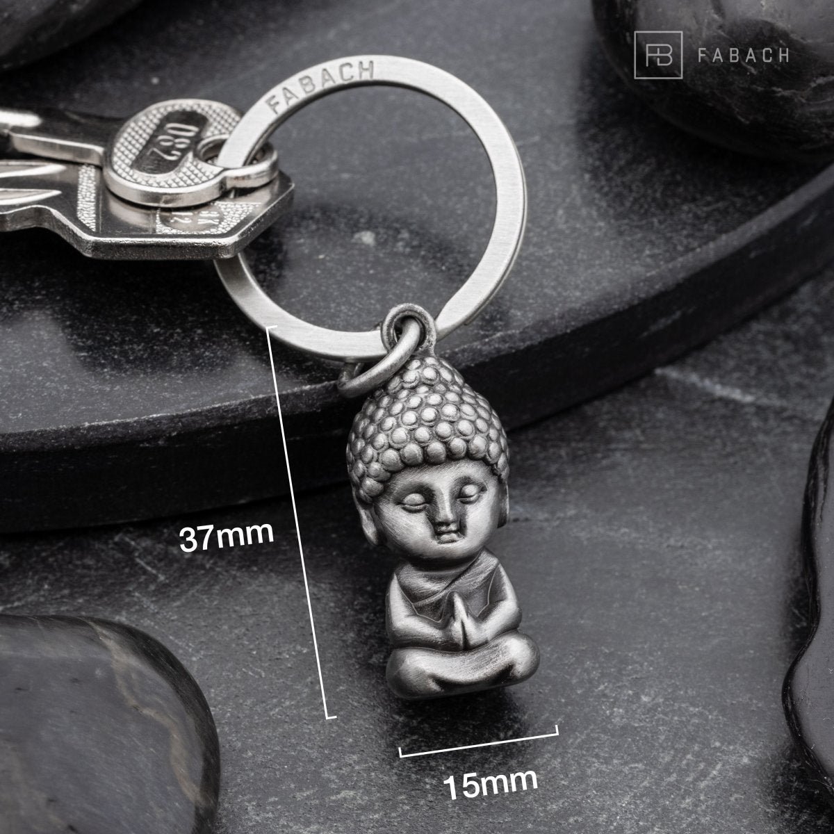 "Karma" Buddha Schlüsselanhänger - Buddha Anhänger - Mini-Buddha Glücksbringer Auto - Chakra Yoga Geschenk Figur
