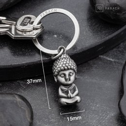 "Karma" Buddha Schlüsselanhänger - Buddha Anhänger - Mini-Buddha Glücksbringer Auto - Chakra Yoga Geschenk Figur