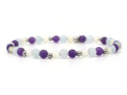 Natuursteen armband strength, zilver en goud