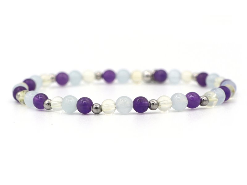 Natuursteen armband strength, zilver en goud