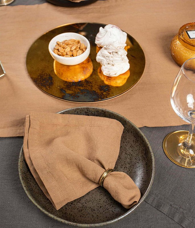 Linen table napkin Cinnamon