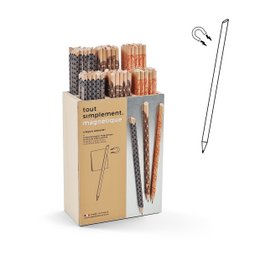 Présentoir plein de 120 crayons de papier magnétiques - graphique + présentoir offert