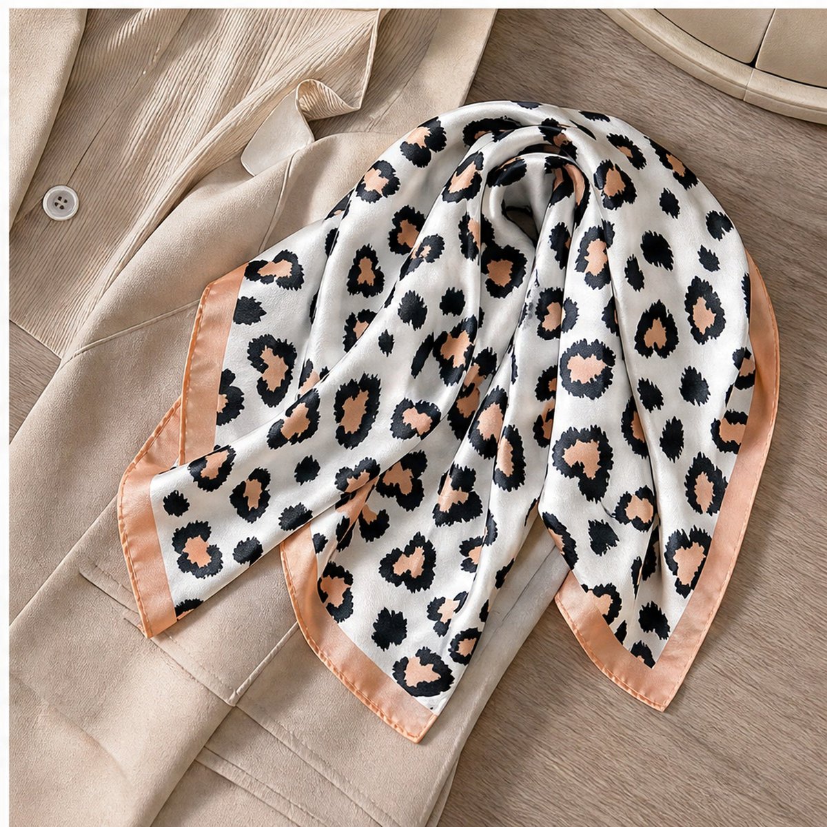 HS 70x70 Satin Look Scarf Animal Print - Multiple Prints