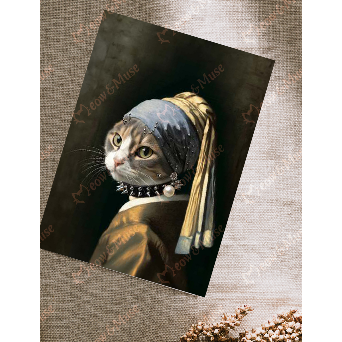 Postkort 'Vermeer Cat Punk'