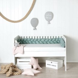 Mint braided bed bumper knitted