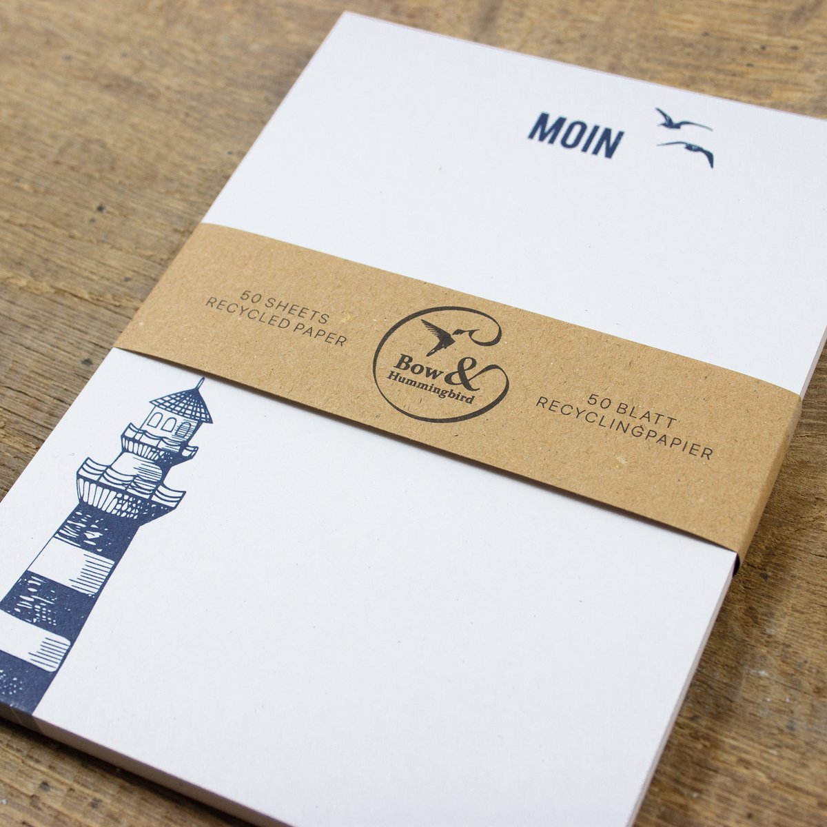 Notizblock Moin mit Leuchtturm