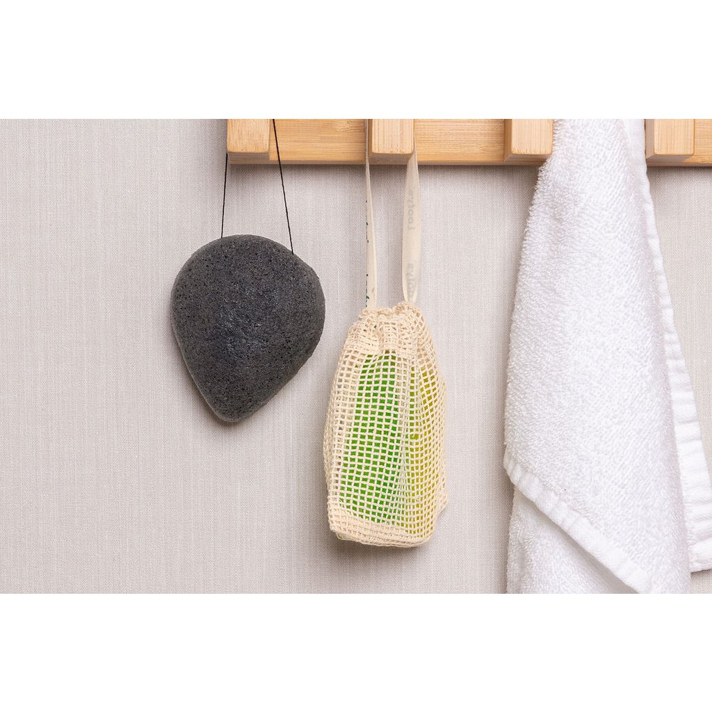 Konjac gezichtsscrub normale huid (zwart)