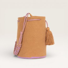 Borsa a tracolla rotonda solida | Caramello