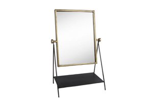 Mirror Jaqueline brass-black metal 28x15x39cm