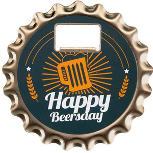 VE Beer opener/coaster with magnet - Happy Birthday