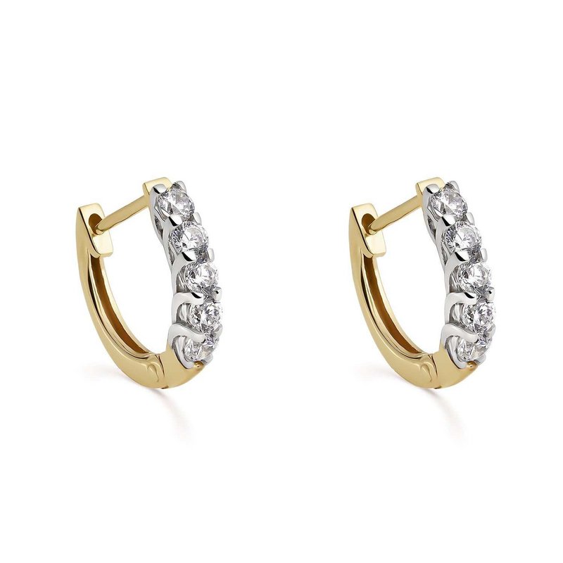 Créoles en Or Bicolore avec Diamants 0,35 Cts HSI2