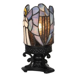 Tiffany Tafellamp Engel Ø 13x25 cm Grijs Glas Tiffany Bureaulamp