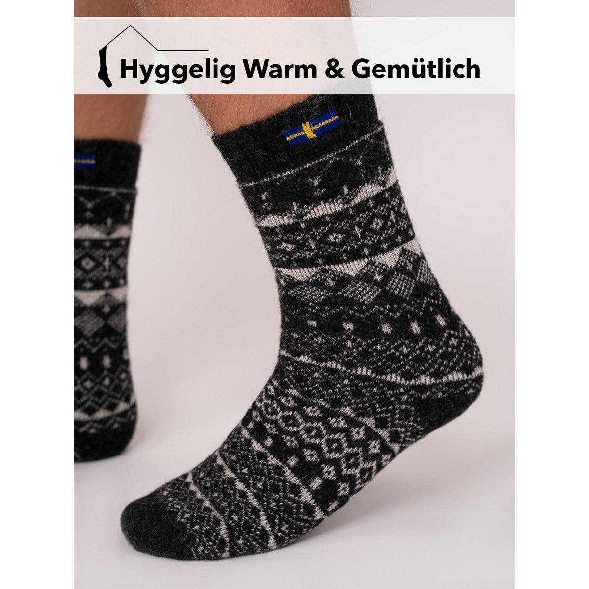 A few 80% wool socks Sweden flag scandinavian