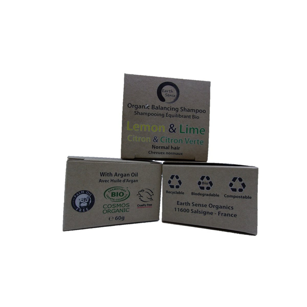 Organic Certified Balancing Solid Shampoo - Lemon & Lime - Normal & all Hair Types 60g