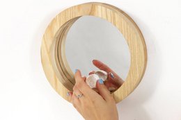 Spiegel-Set, Holz-Wandspiegel-Set 3-tlg