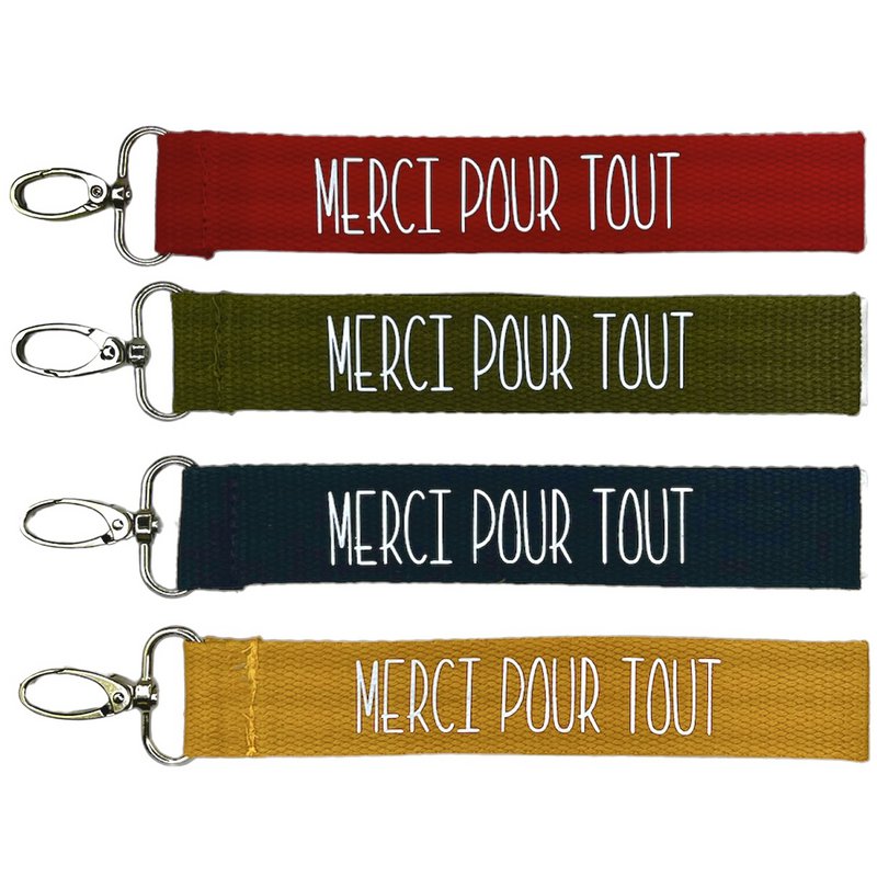 Strap key ring, “Thank you for everything”