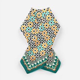 Green Square Silk Scarf Sabika