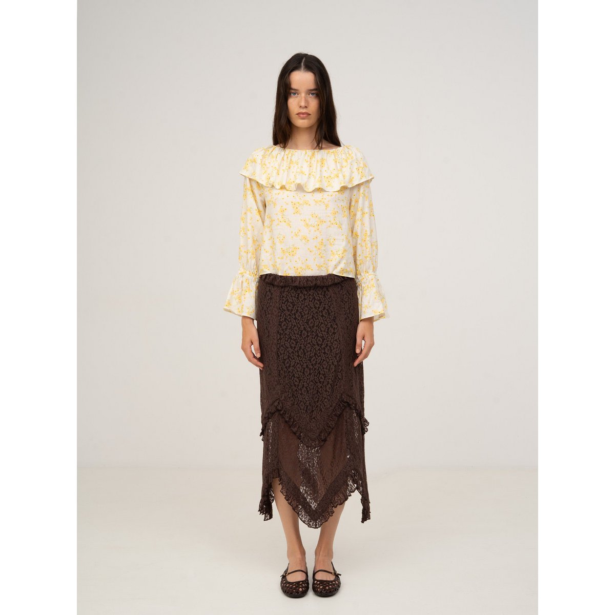 Chocolat Brown Lace Skirt