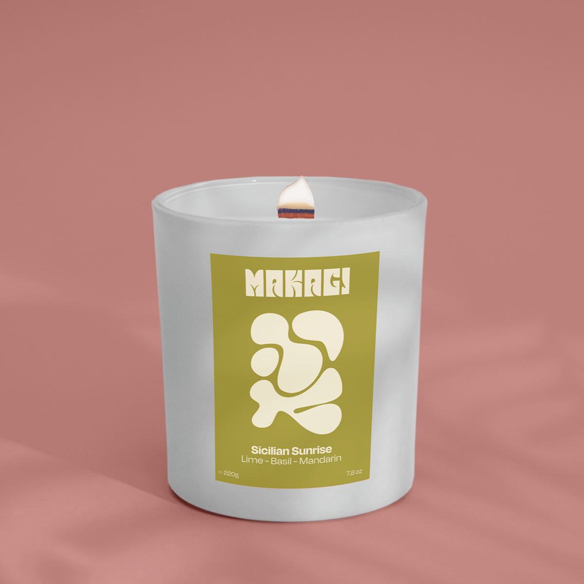 Cougie de parfum dans le verre du lever du soleil sicilien - citron vert, basilic et mandarin