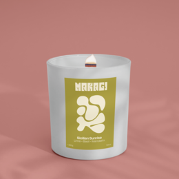 Cougie de parfum dans le verre du lever du soleil sicilien - citron vert, basilic et mandarin