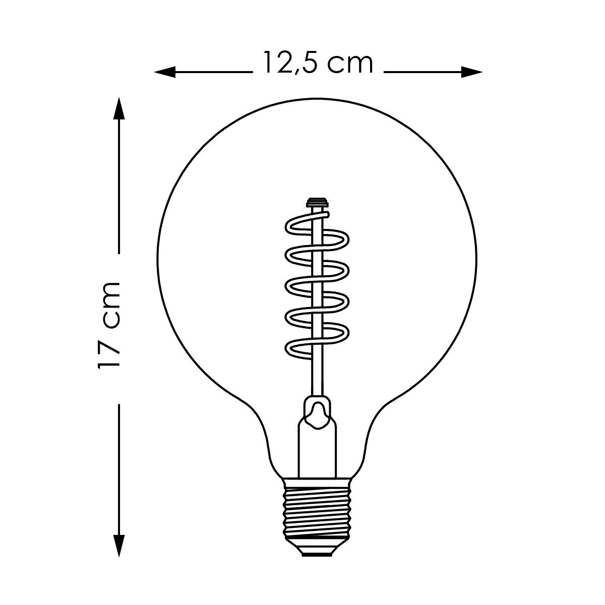 Home Sweet Home dimmbare LED Globe Spirale E27 G125 4W 140lm 1800K Gold