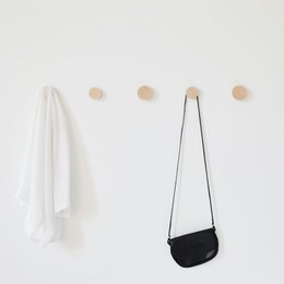 Perilla / Gancho de Pared Redondo de Madera de Haya