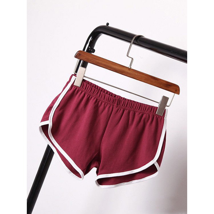 Women's sports shorts, home casual solid-color fashionable yoga beach pants, candy-colored hot pants