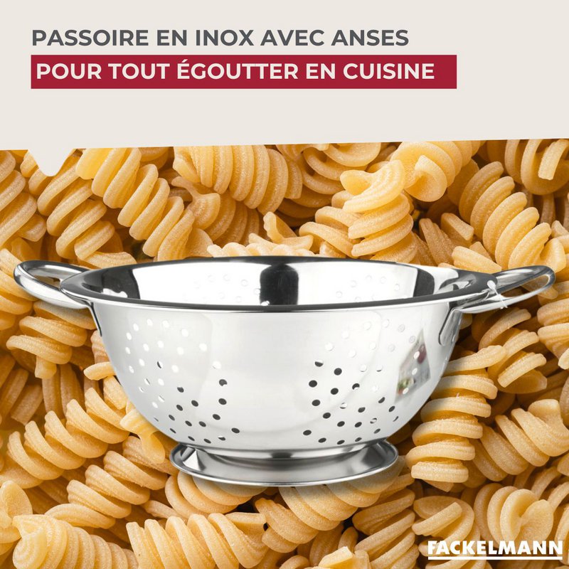 24 cm stainless steel strainer with Fackelmann handles