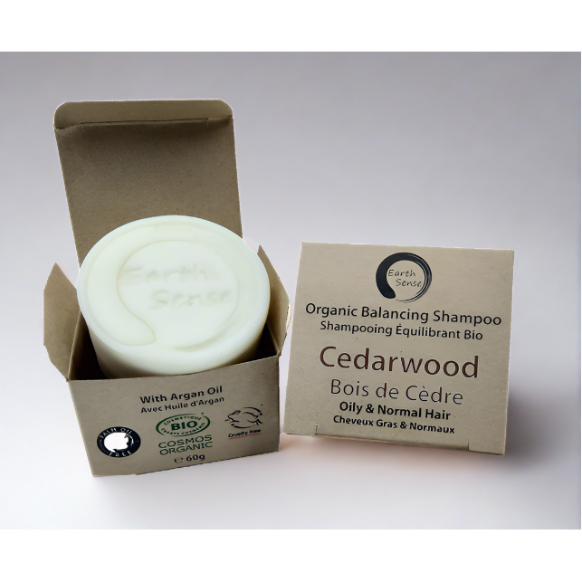 Organic Certified Balancing Solid Shampoo - Cedarwood - Oily & All Hair Types 60g
