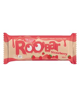 Roobar sour cherry bar covered with white glaze, organic, Roobar, 30g