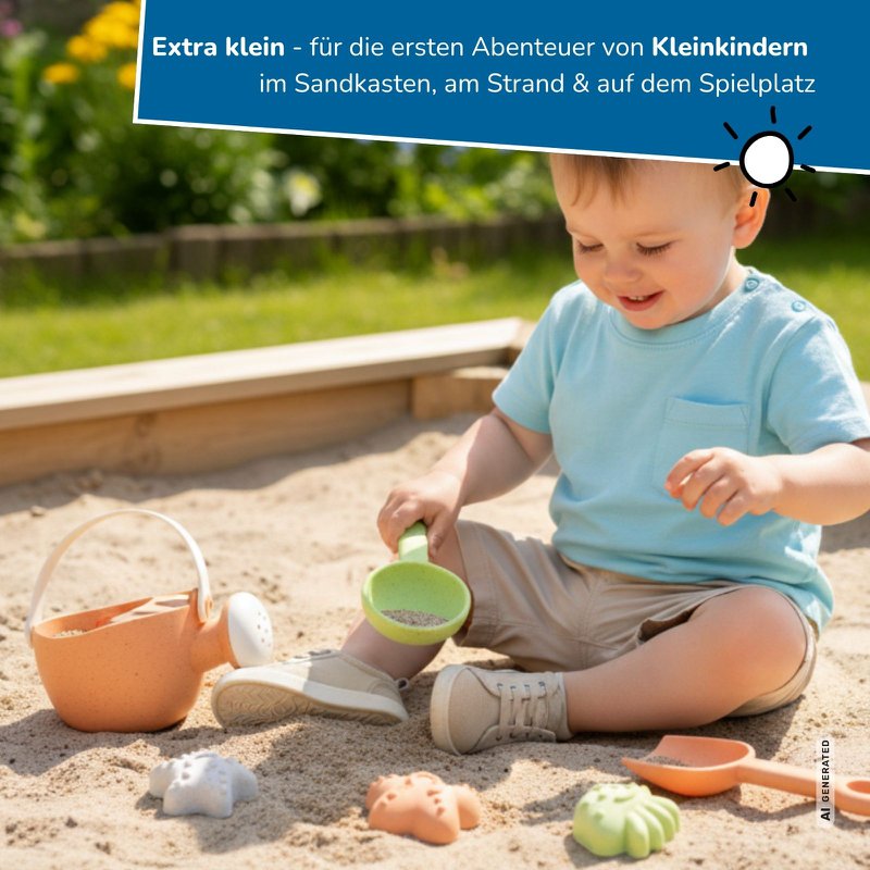 Moja pierwsza zabawka do piasku dla niemowlaka, 7 szt. Mini zestaw do zabawy w piasku z konewką, plastikowa mieszanka słomy pszennej