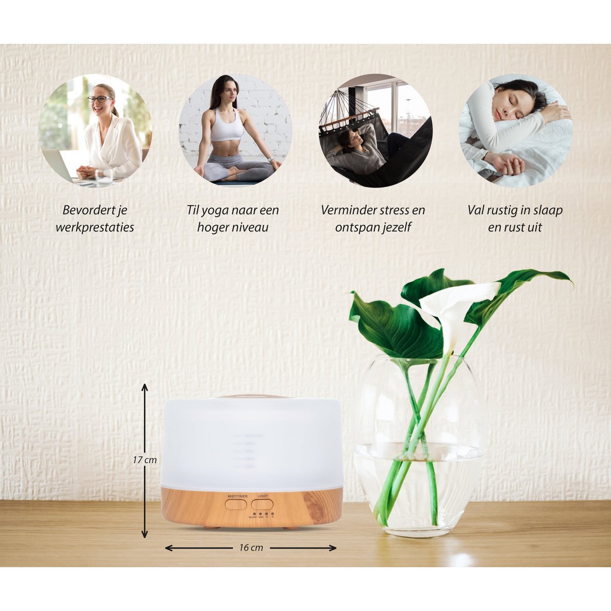 Happiness Pro - Legno Chiaro - Diffusore di Aromi
