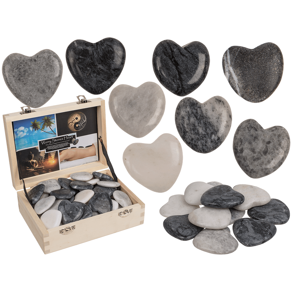 Natural Stone Heart, Worry Hearts,