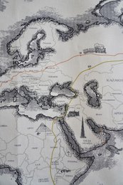 Cotton world map for children "Civilisational achievements"